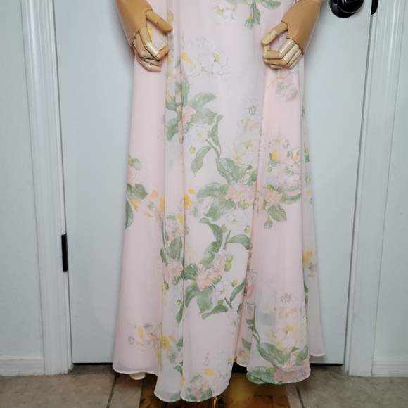 Rachel Parcell Pink Floral Maxi Dress Size XL – Romantic Boho Chic Evening Gown - Picture 2 of 12